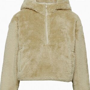 Aritzia - Sunday Best Tan Teddy Half-zip Hoodie